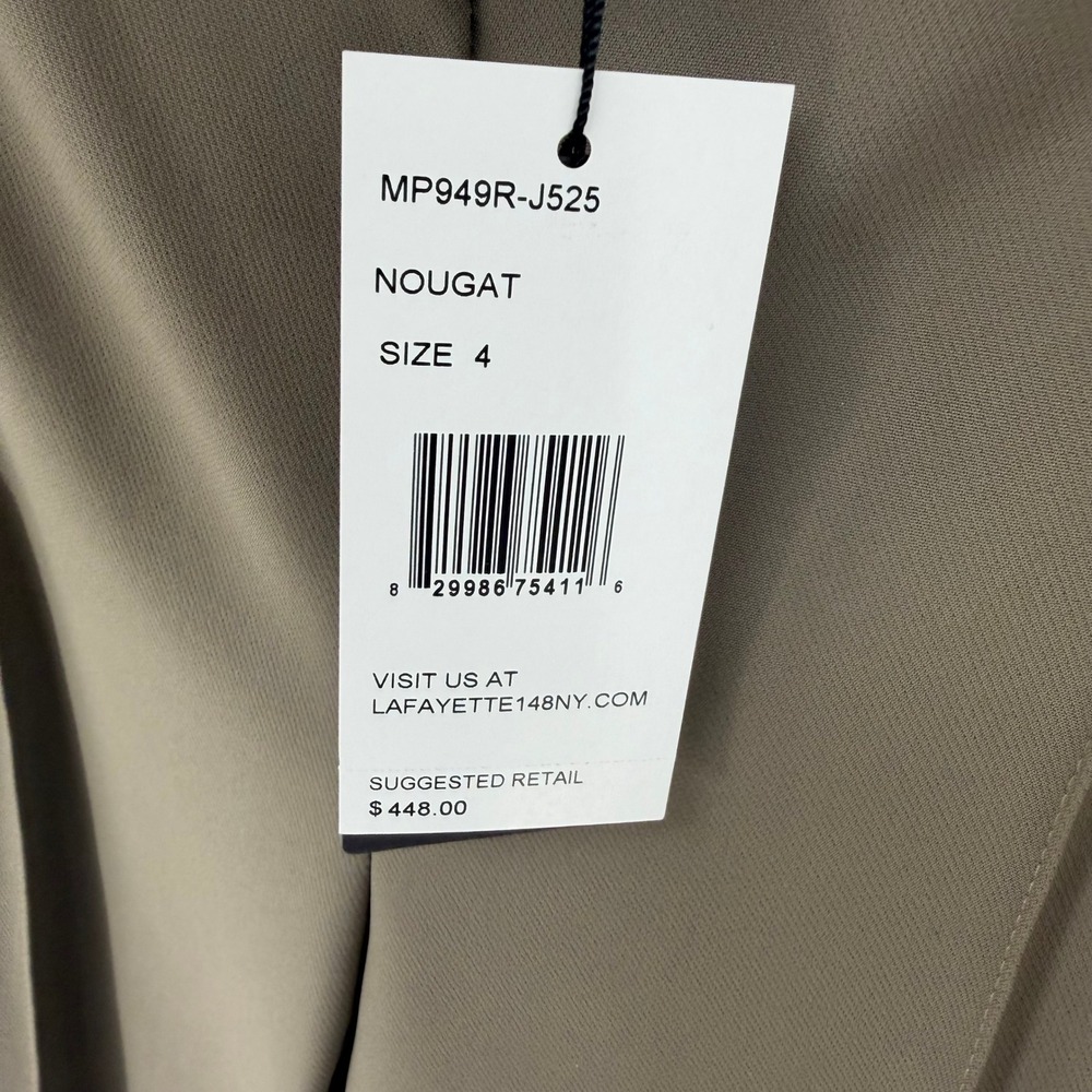Lafayette 148 Gramercy Pants Women 4 Nougat Brown Slim Leg Side Zip NWT Luxury - Picture 8 of 11